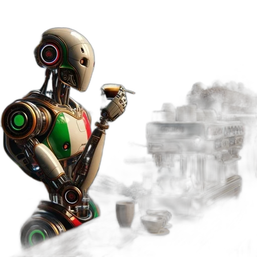 robot, concept art, 3d render, cyberpunk transparent PNG cut-out