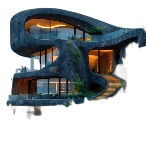 building, 3d render, concept art, photorealistic transparent PNG cut-out