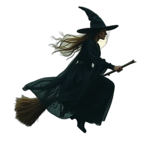 staff, hat, hair, dress transparent PNG cut-out