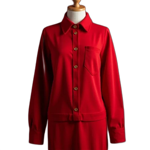 jacket, dress, red, wool transparent PNG cut-out