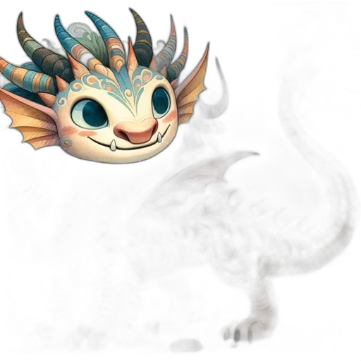 dragon, creature, mask, staff transparent PNG cut-out