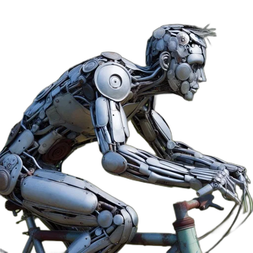 robot, concept art, cyberpunk, 3d render transparent PNG cut-out
