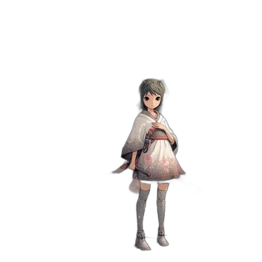 dress, staff, creature, weapon transparent PNG cut-out