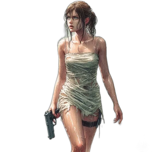 dress, weapon, concept art, comic book art transparent PNG cut-out