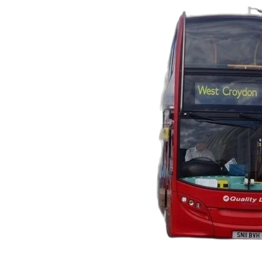 two, buses, one, white transparent PNG cut-out