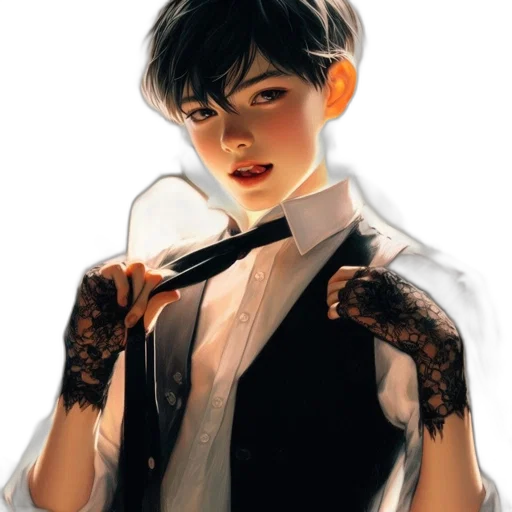 jacket, staff, mask, weapon transparent PNG cut-out