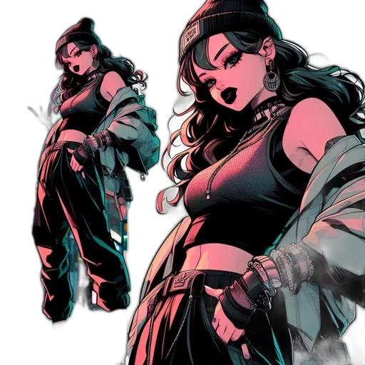 jacket, comic book art, concept art, cyberpunk transparent PNG cut-out