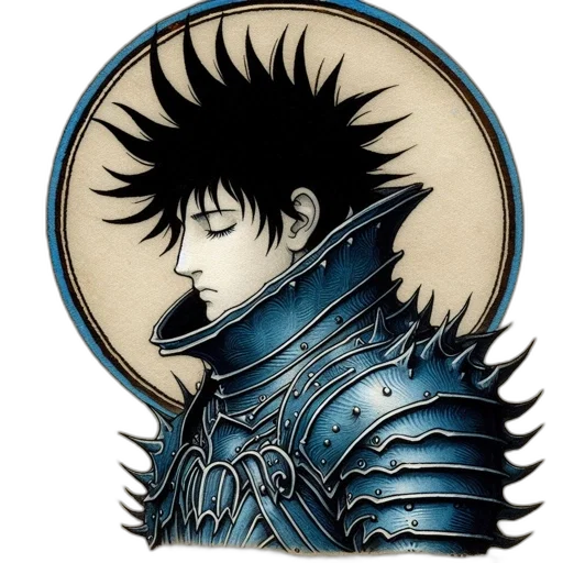 dragon, jacket, sword, staff transparent PNG cut-out