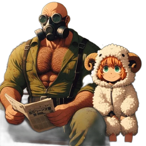 mask, jacket, animal, weapon transparent PNG cut-out