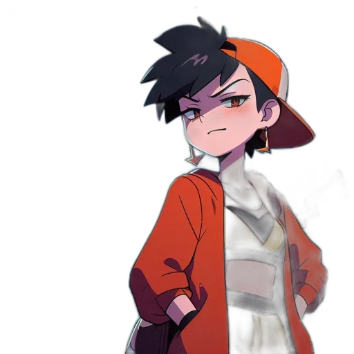 jacket, hat, staff, face transparent PNG cut-out