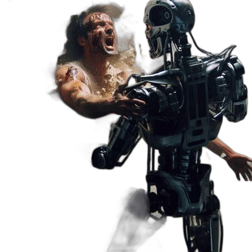 robot, concept art, cyberpunk, man transparent PNG cut-out