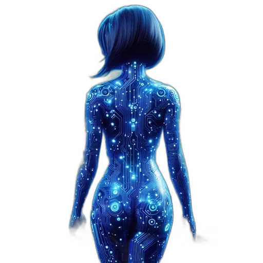 dress, robot, concept art, cyberpunk transparent PNG cut-out