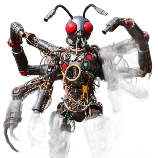 robot, creature, concept art, 3d render transparent PNG cut-out