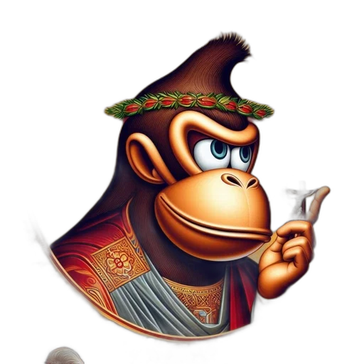 crown, staff, animal, 3d render transparent PNG cut-out