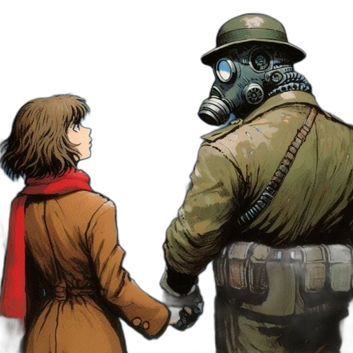 jacket, mask, comic book art, concept art transparent PNG cut-out