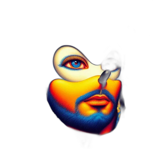 face, mask, vaporwave, pixel art transparent PNG cut-out