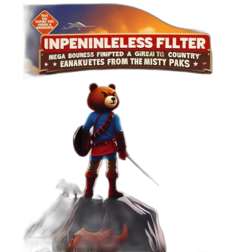 concept art, 3d render, bear, character transparent PNG cut-out