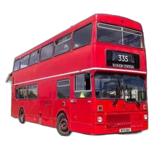 3d render, photorealistic, red, double-decker transparent PNG cut-out