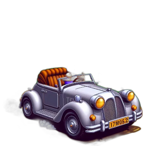 car, concept art, pixel art, 3d render transparent PNG cut-out
