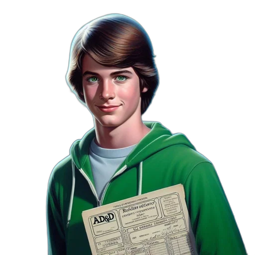 jacket, face, staff, comic book art transparent PNG cut-out