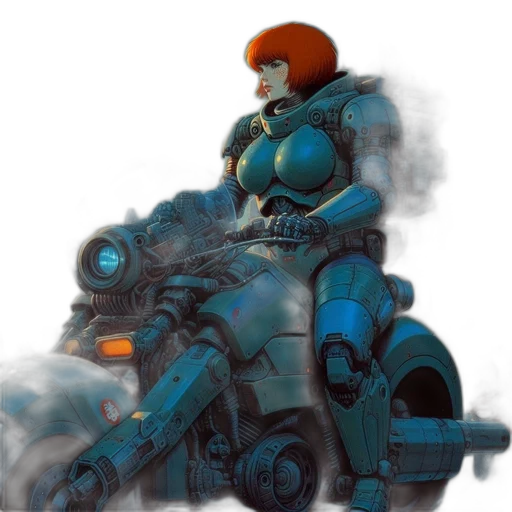 robot, weapon, concept art, cyberpunk transparent PNG cut-out