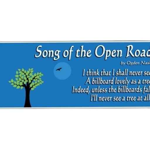 billboard, blue, background, features transparent PNG cut-out