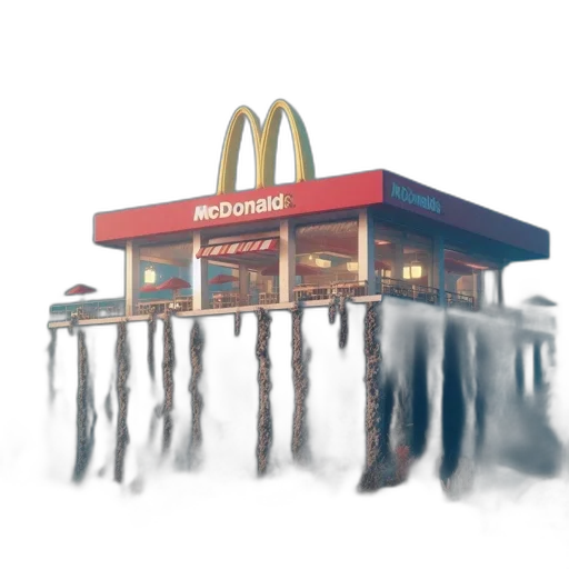 food, building, concept art, photorealistic transparent PNG cut-out