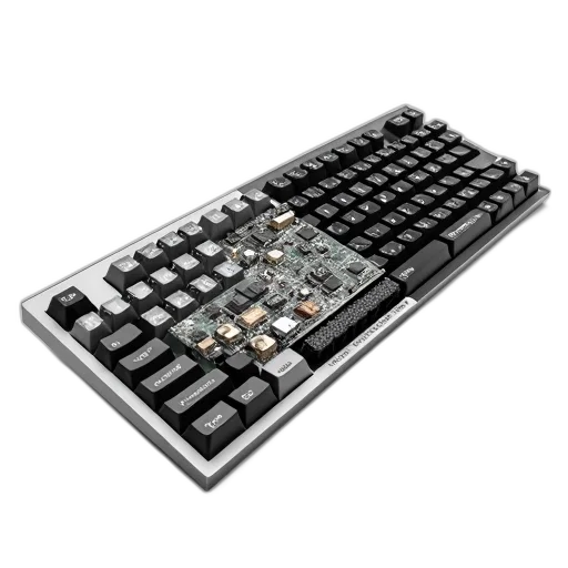 3d render, cyberpunk, black, white transparent PNG cut-out