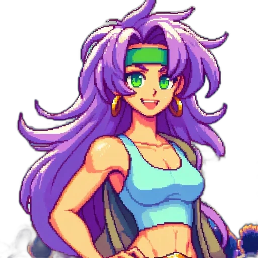 pixel art, anime, vaporwave, cartoon transparent PNG cut-out