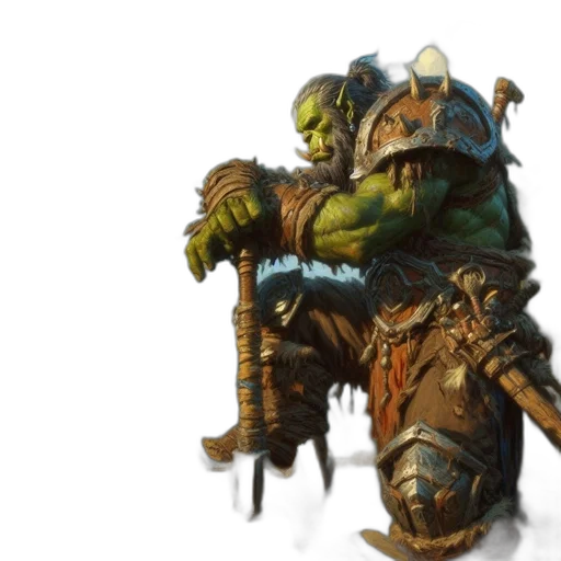 concept art, fantasy art, green, green-skinned transparent PNG cut-out