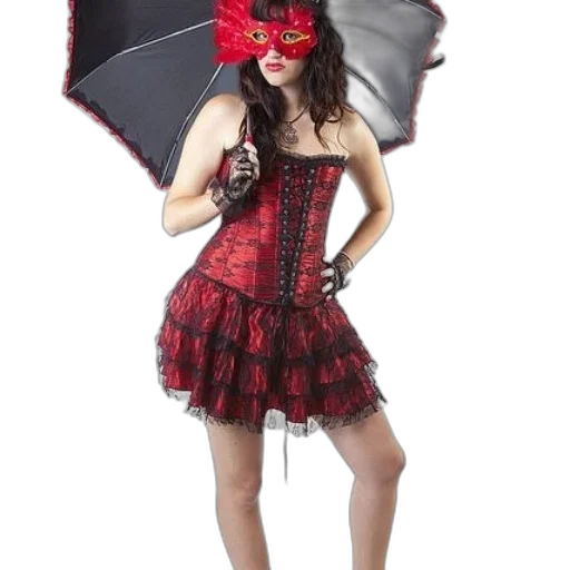 umbrella, mask, dress, red transparent PNG cut-out