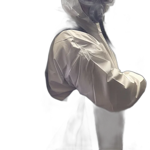 jacket, mask, face, staff transparent PNG cut-out