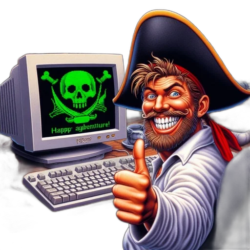 pixel art, jovial, pirate, gestures transparent PNG cut-out