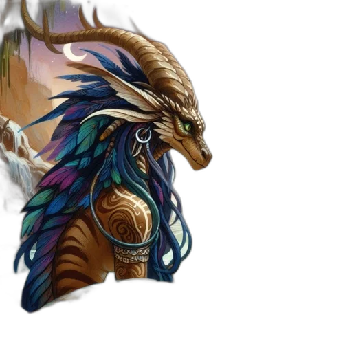 dragon, hair, creature, mask transparent PNG cut-out