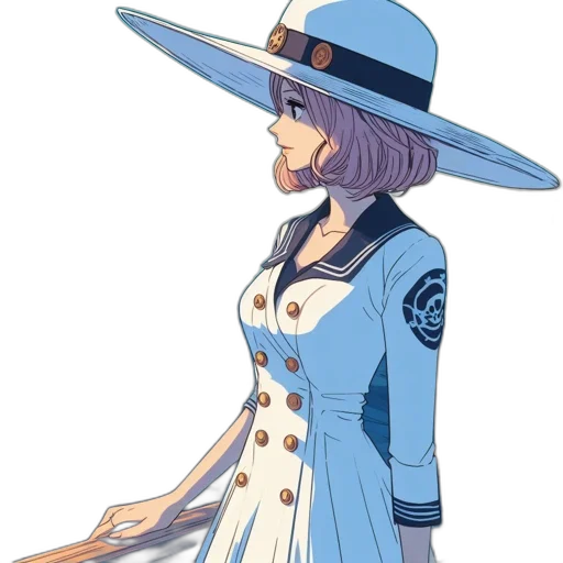 dress, hat, staff, jacket transparent PNG cut-out