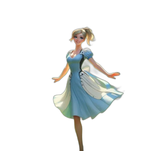 dress, staff, 3d render, concept art transparent PNG cut-out