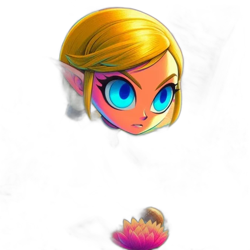 crown, hair, flower, staff transparent PNG cut-out