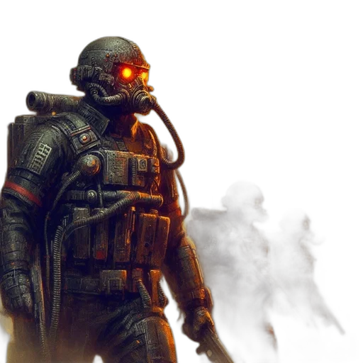 robot, concept art, cyberpunk, 3d render transparent PNG cut-out