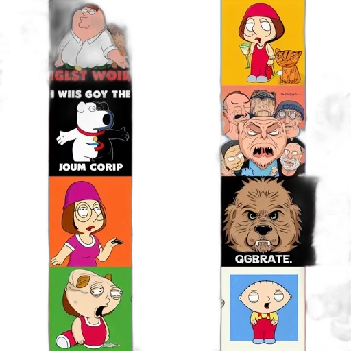 cartoon, various, family, guy transparent PNG cut-out