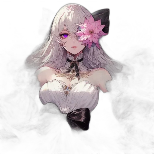 flower, dress, staff, creature transparent PNG cut-out