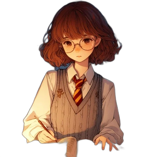 staff, jacket, hair, creature transparent PNG cut-out