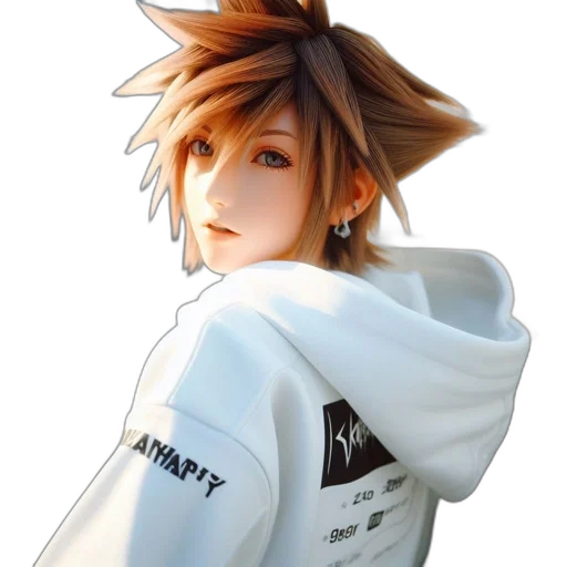 jacket, hair, staff, hat transparent PNG cut-out