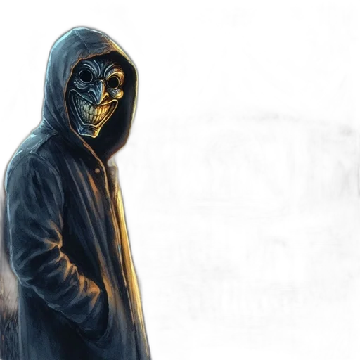 mask, jacket, face, creature transparent PNG cut-out