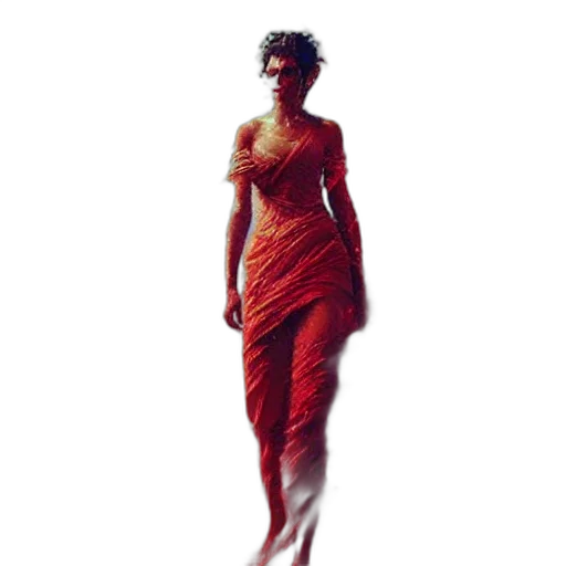 dress, staff, creature, face transparent PNG cut-out