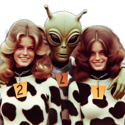 outer space, three, individuals, depicted transparent PNG cut-out