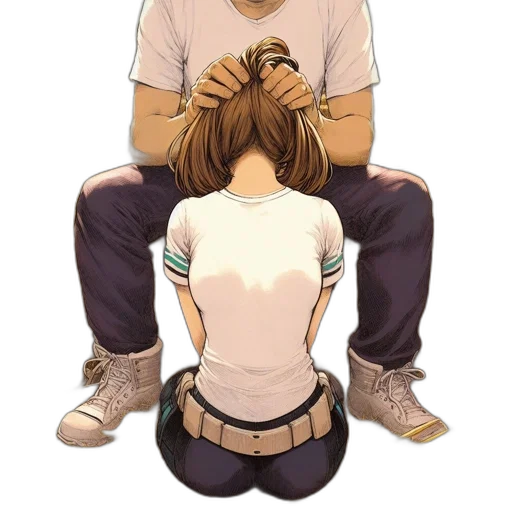crown, hair, staff, jacket transparent PNG cut-out