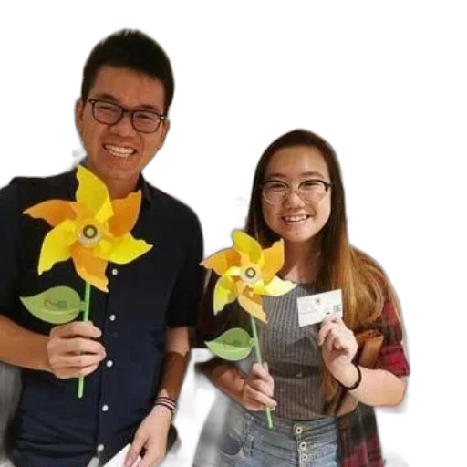flower, two, individuals, holding transparent PNG cut-out