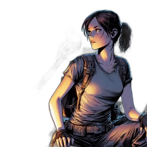comic book art, concept art, fantasy art, cyberpunk transparent PNG cut-out