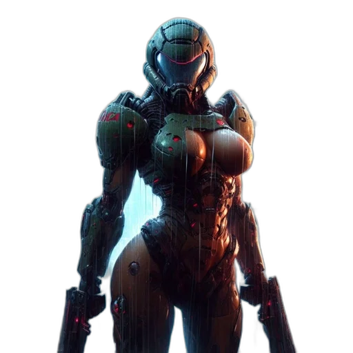 robot, creature, weapon, dress transparent PNG cut-out