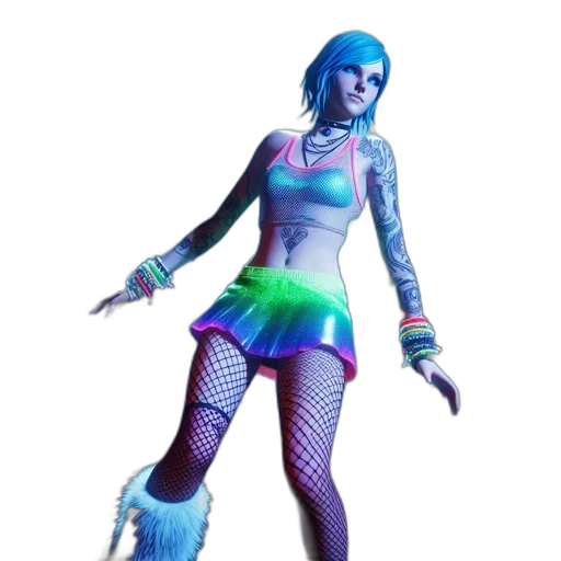 dress, creature, concept art, cyberpunk transparent PNG cut-out